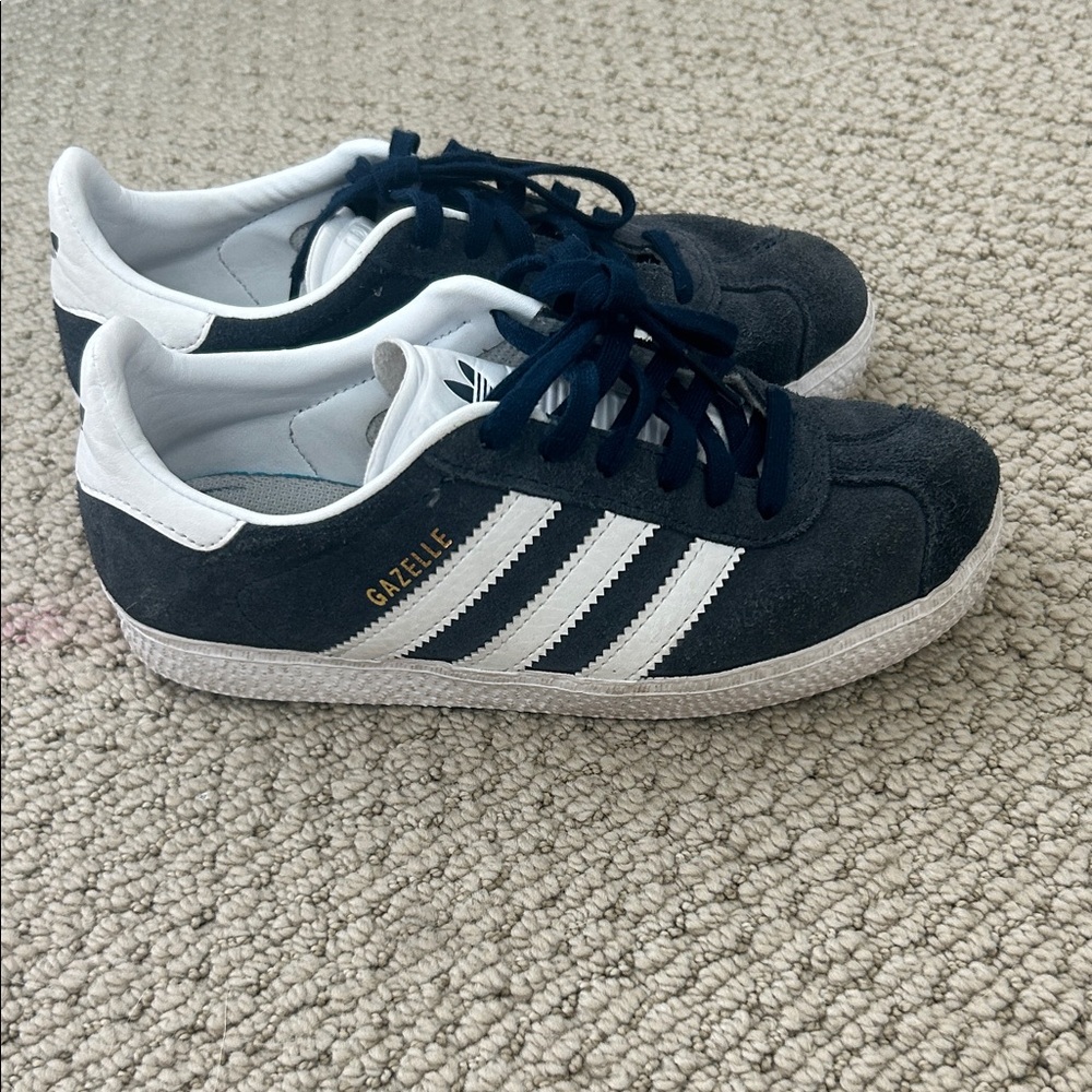 Adidas Gazelle Dark Blue and White Shoes